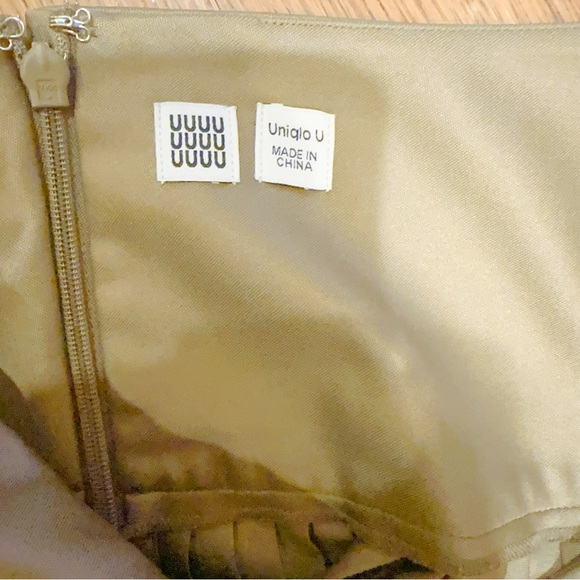 UNIQLO U Women’s Pleated Midi Skirt | Olive | Size 8 |Classic | Dark Academia - Picture 6 of 8